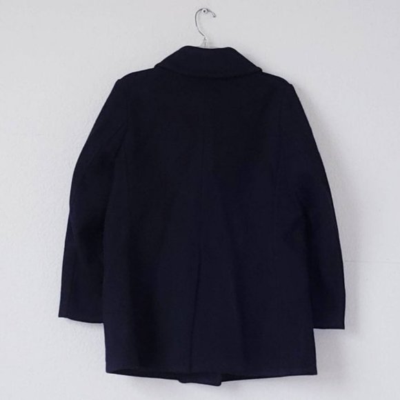 BLACK WOOL PEACOAT | '70s Vintage Clothing | M - Picture 2 of 8